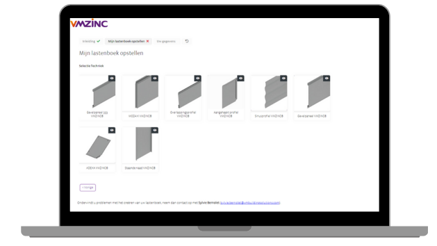 VMZINC lastenboek - cahier de charges