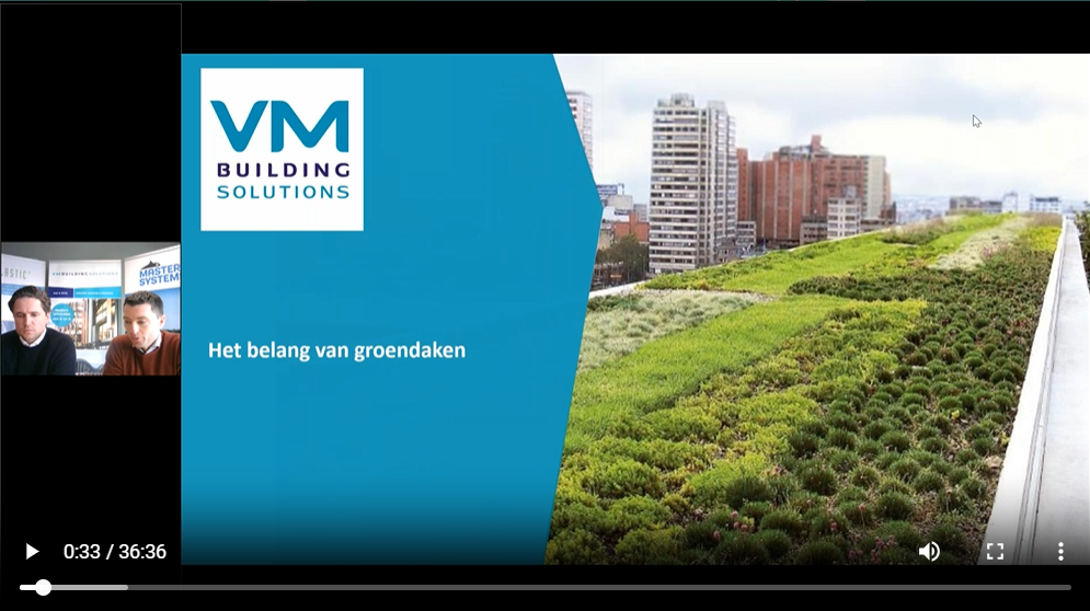 VM Building Solutions webinar groendak - webinaire toiture verte